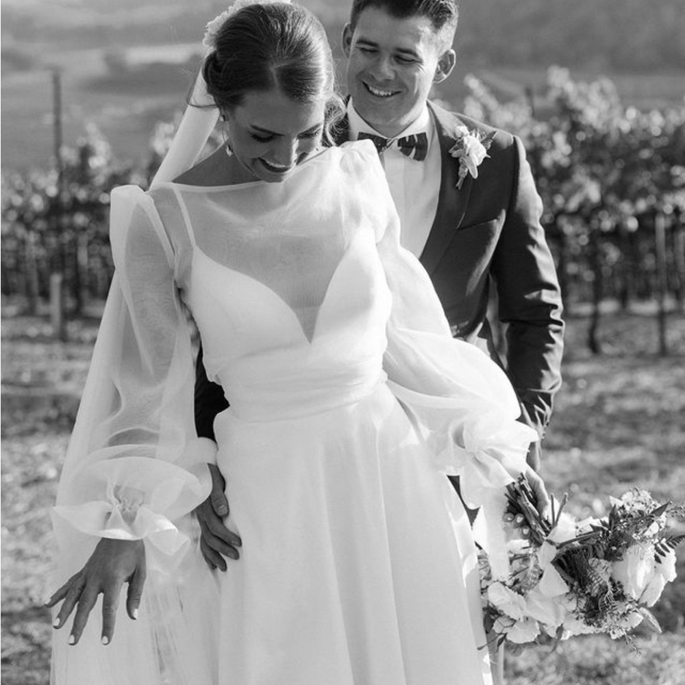 Custom silk organza caplet (roughly size L)